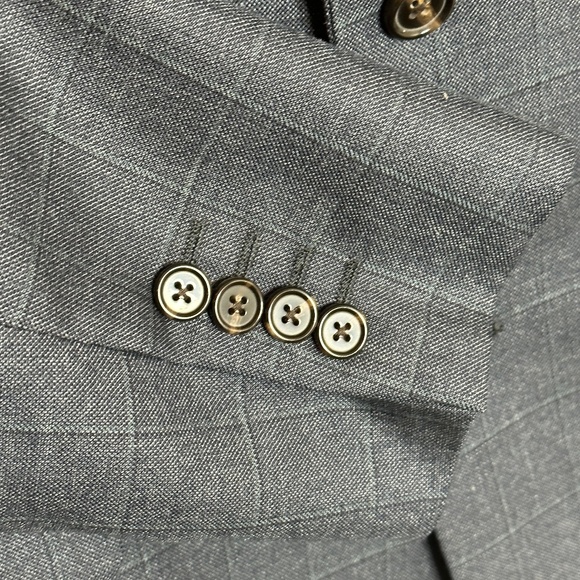 Ralph by Ralph Lauren 2 Button Sport Coat 44L Blue Windowpane Wool Silk Blend - Picture 4 of 10